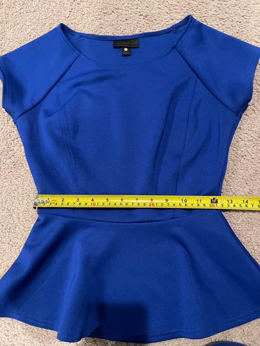WORTHINGTON Short-Sleeve Round Neck Peplum Top - Picture 5 of 8